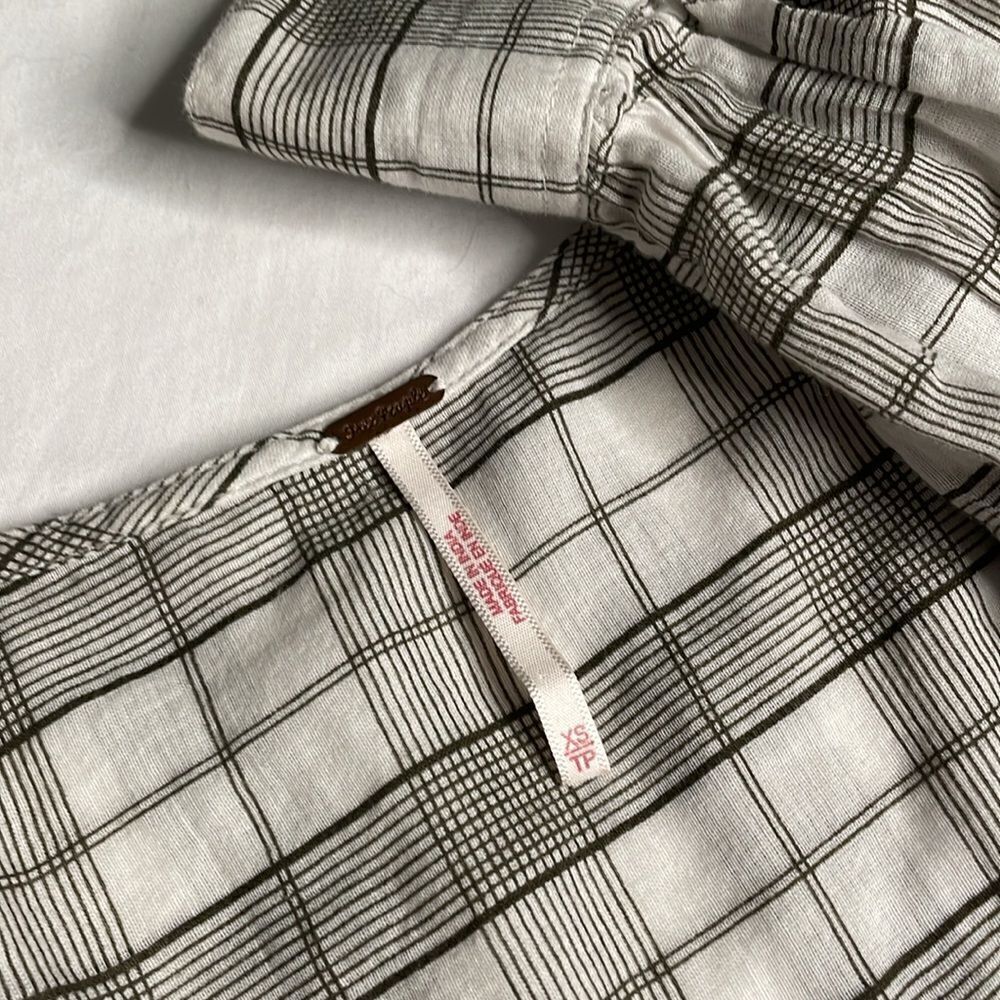 Free People Time Out Oversized Plaid Lace Tunic - Picture 7 of 11